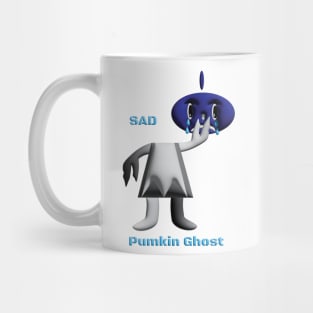 Sad Pumpkin Ghost Mug